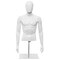 Bright White Male Mannequin with Adjustable Iron Base and Rotatable Head